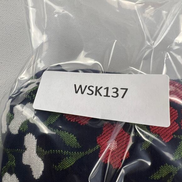 Brooks Brothers Damask Jacquard Pleated A-Line Skirt Navy Blue Floral Size 4P - Picture 13 of 16